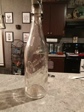 Rare Clear Pittsburgh Brewing Co.  Pint Blob Top Beer Bottle Pittsburgh,  Pa.  Usa