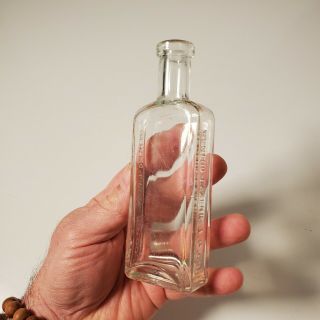 Vintage Mentho - Laxene B.  P.  Co.  Cork Top Antique Clear Glass Bottle