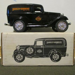 Ertl Diecast Truck Mib 1932 Ford Panel Delivery Bank 1:25 Harley Davidson Rare