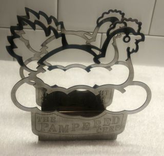 Pampered Chef Hen Chicken Shaped Metal Napkin Holder RARE HTF 2
