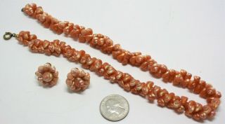 Very Rare Vintage Aboriginal Tasmanian Maireener Shell Necklace & Earrings Set