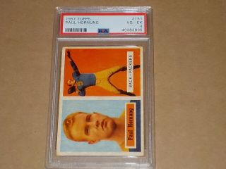 1957 Topps Paul Hornung Rookie Card 151 Graded Psa 4 Vg - Ex Hof Rare C55