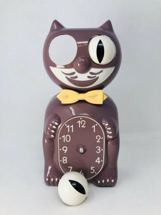 Rare Vtg Kit Kat Klock Cat Clock Lilac Purple