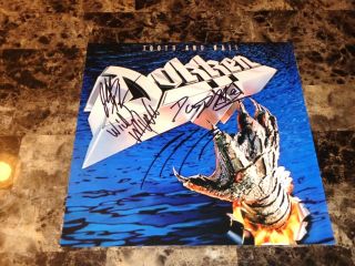 Dokken Rare Signed Poster Tooth And Nail George Lynch Don Jeff Pilson Mick,
