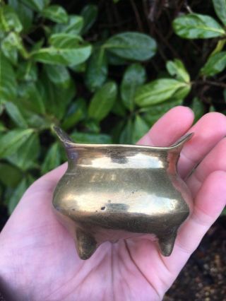 Fine Antique Chinese Bronze Censer Xuande Seal Mark 19th Century Ming Qing 166 G