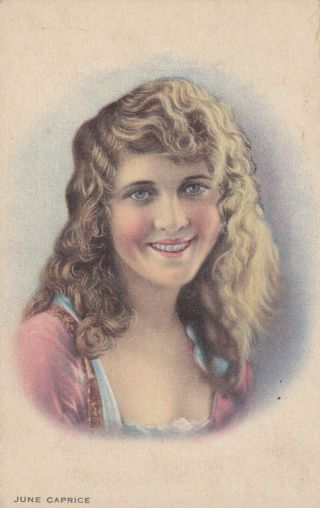 June Caprice - 1910s Theatre & Silent Movie Actress Kline Poster Postcard/ Rare