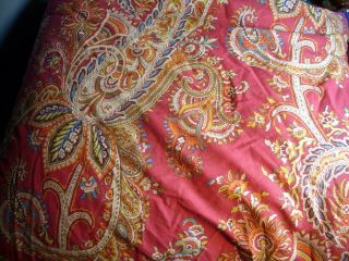 Ralph Lauren Paisley Stripe Reversible Queen/full Comforter Burgundy Red Rare