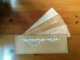 Antique Stencils (5) Arts & Crafts Style Oiled Paper Early 1900s
