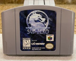 Mortal Kombat Mythologies Sub - Zero Cartridge For Nintendo 64 Authentic And Rare