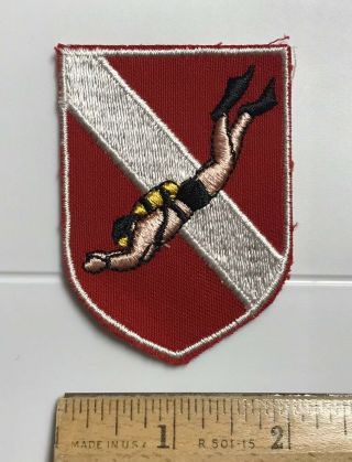 Scuba Diver Diver Down Flag Diving Red White Souvenir Embroidered Patch Badge