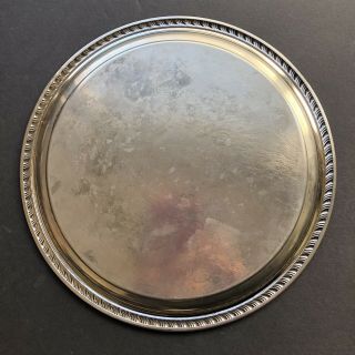 VINTAGE WM ROGERS ROUND SILVERPLATE SERVING TRAY 10 INCH 0870 3