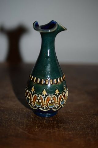 Antique Doulton Lambeth Stoneware Miniature Vase - By Vera Huggins