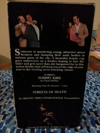 Streets Of Death Very Rare VHS Argosy Video 1987 Jeff Hathcock Partially Cut 2