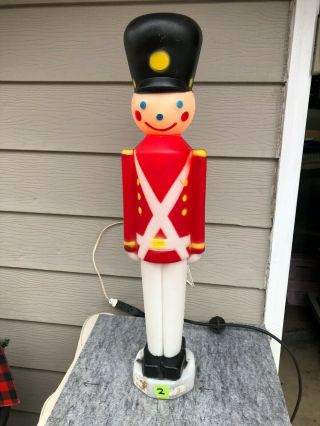 Vintage Christmas Empire Toy Soldier Nutcracker Blow Mold Lighted 024590 2 Rare