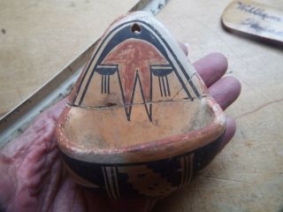 Very Rare Old American Indian Pueblo Pottery Hanging Pot X Museum Piece