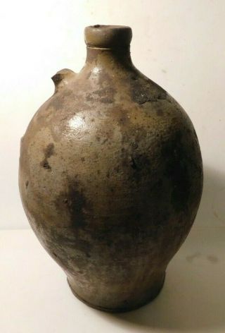 Rare Old Hand Thrown Stoneware Pottery Jug