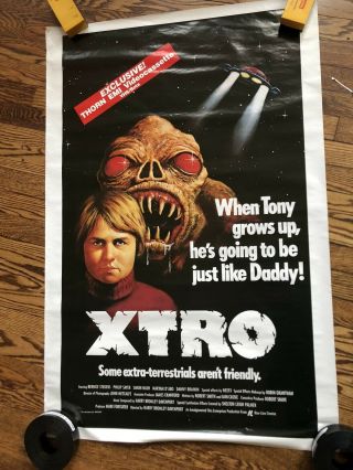 Xtro 1983 27x41 Movie Poster Sci Fi Horror Rare Video Release