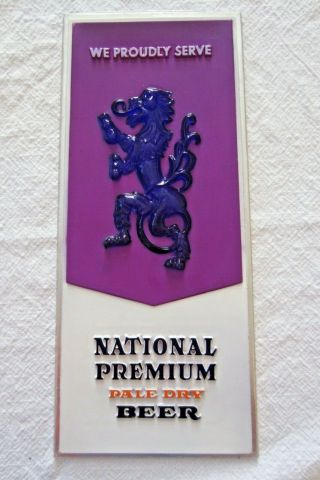 National Premium Beer Bar Sign - National Brewing Co.  1965 - Baltimore - Rare