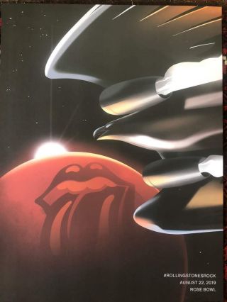 Rolling Stones Venue Specific 2019 Tour Poster Rose Bowl Mars Rock Rare