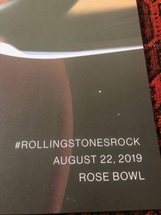 ROLLING STONES VENUE SPECIFIC 2019 TOUR POSTER ROSE BOWL MARS ROCK RARE 2