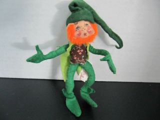 Vintage Annalee Doll Hand Painted Leprechaun Irish Elf 1987 Made In Usa