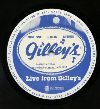 Rare Country Radio Lp & Cue Sheet - Live From Gilley 
