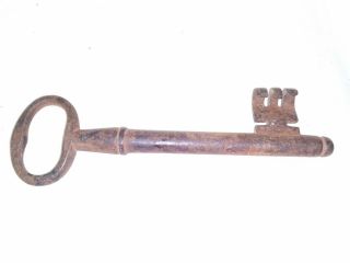 Vintage Antique Victorian Master Door Iron Skeleton Key Heavy Cast Large 7 3/4 "