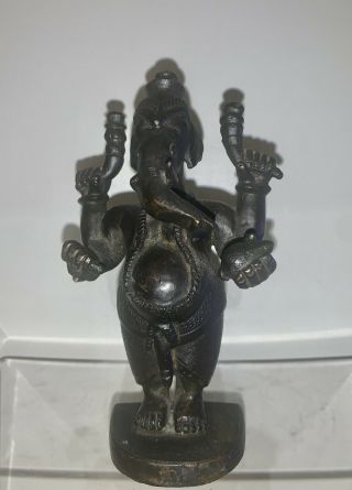 Antique Indian Bronze Ganesh Hindu Elephant God Ganesha Ganapati Vinayaka