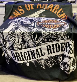 Harley Davidson Motorcycles Sons Of Anarchy Rare Promo Logo Blanket