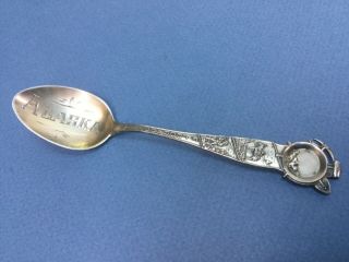 Alaska Sterling Silver Souvenir Spoon El Dorado Gold Panning Mining Figural