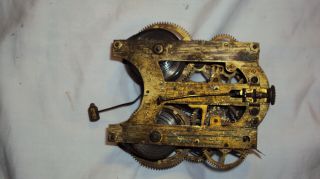 Antique Ansonia York Mantle Clock Movement Parts Repair 4 1/2 Good Springs