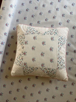 Laura Ashley Vintage Square Patchwork Cushion / Pillow Cover Rose And Smoke
