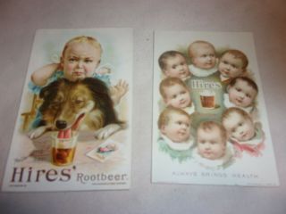 Two Antique Hires Rootbeer Trade Cards With Babies From Charles E Hires Co.