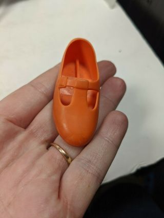 Vintage Chrissy Doll Orange T Strap Right Shoe Only Ideal
