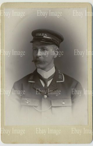 Antique Cabinet Photograph Of A Furness Railway Guard In Uniform,  Hat Barrow L3