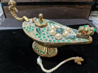 Authentic Vintage Genie Lamp Sultan Djinn Wish Granting Spirit A Rare Relic