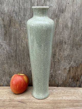 Antique Chinese Crackle Glazed Celadon Vase - 11 5/8 Inch