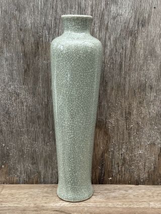 Antique Chinese Crackle Glazed Celadon Vase - 11 5/8 inch 2
