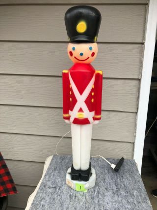 Vintage Christmas Empire Toy Soldier Nutcracker Blow Mold Lighted 024590 Rare