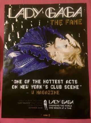 Lady Gaga Official The Fame Rare Usa Promo Poster 24 X 18 - Out Of Print
