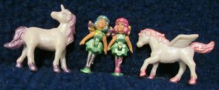 4 Vintage Polly Pocket 2 Fairies And 2 Unicorns Unicorn Doll Figures
