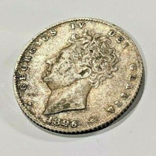 1826 Rare Great Britain 6 Six Pence Silver.  925 Gb Coin Km 698