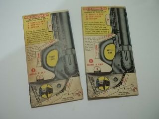 Rare 1940 Pillsbury Farina Hopalong Cassidy Cowboy Rubber Band Gun Targets Uncut