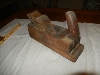 Rare Antique Hand Made Wooden Block Plane Well Made With Blade