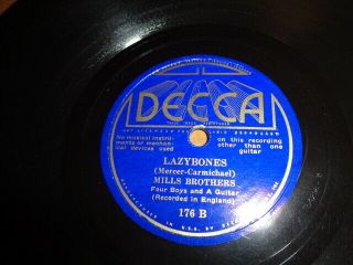 Rare 1934 Decca Sunburst lb.  78/MILLS BROTHERS - 4 Boys&A Guitar/E, 3