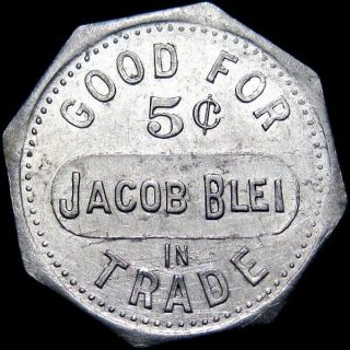 1897 Sublette Illinois Good For Token Jacob Blei Rare Town Unlisted Merchant