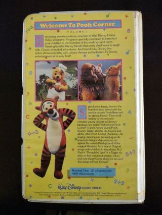 Walt Disney Home Video Welcome To Pooh Corner Volume 1 VHS Rare 2