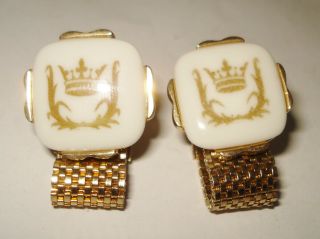 Vintage Denmark Royal Copenhagen Cufflinks Royal Crown Design Nr