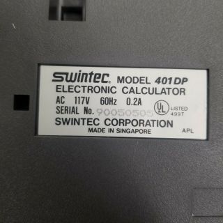 Swintec 401 DP Adding Machine Calculator Printer 10 Key Calculator 2