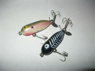 2 Heddon Tiny Torpedo Fishing Lures Different Colors